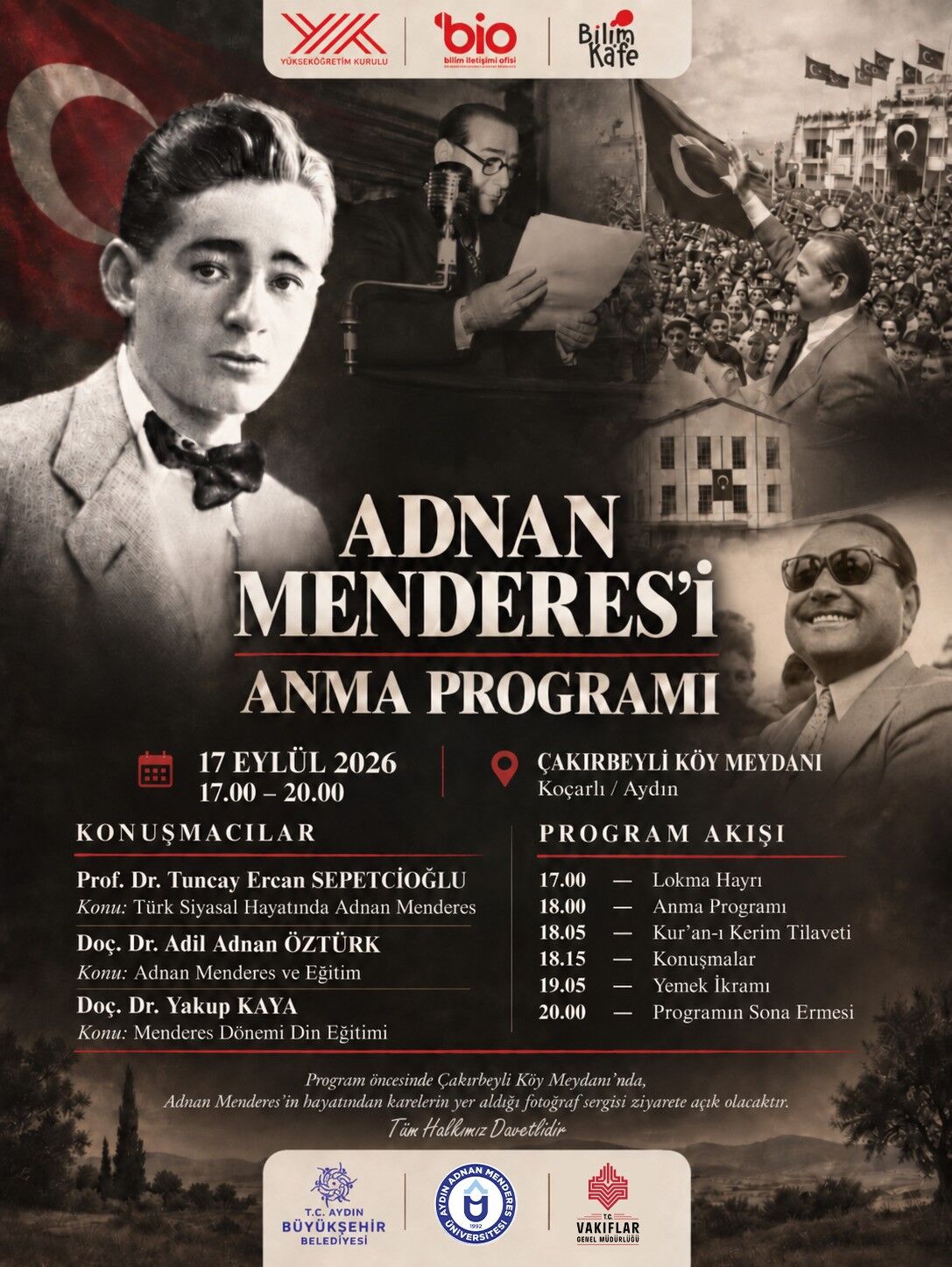 Adnan Menderes memleketi Çakırbeyli'de anılacak