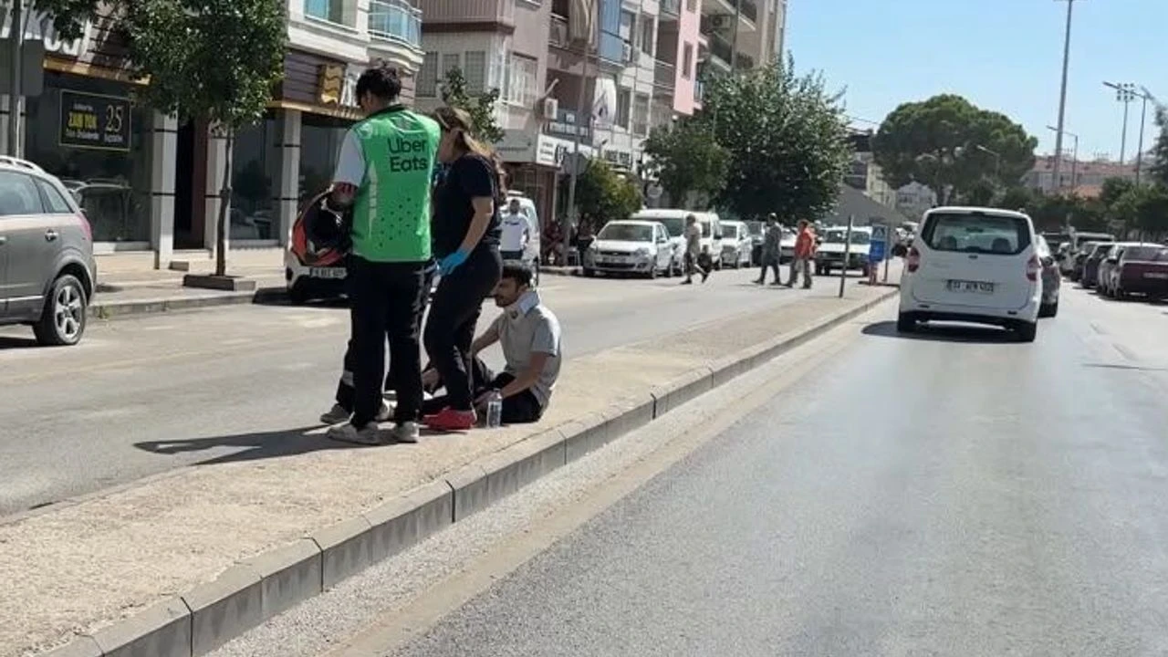 Motosiklet yayaya çarptı:1 yaralı
