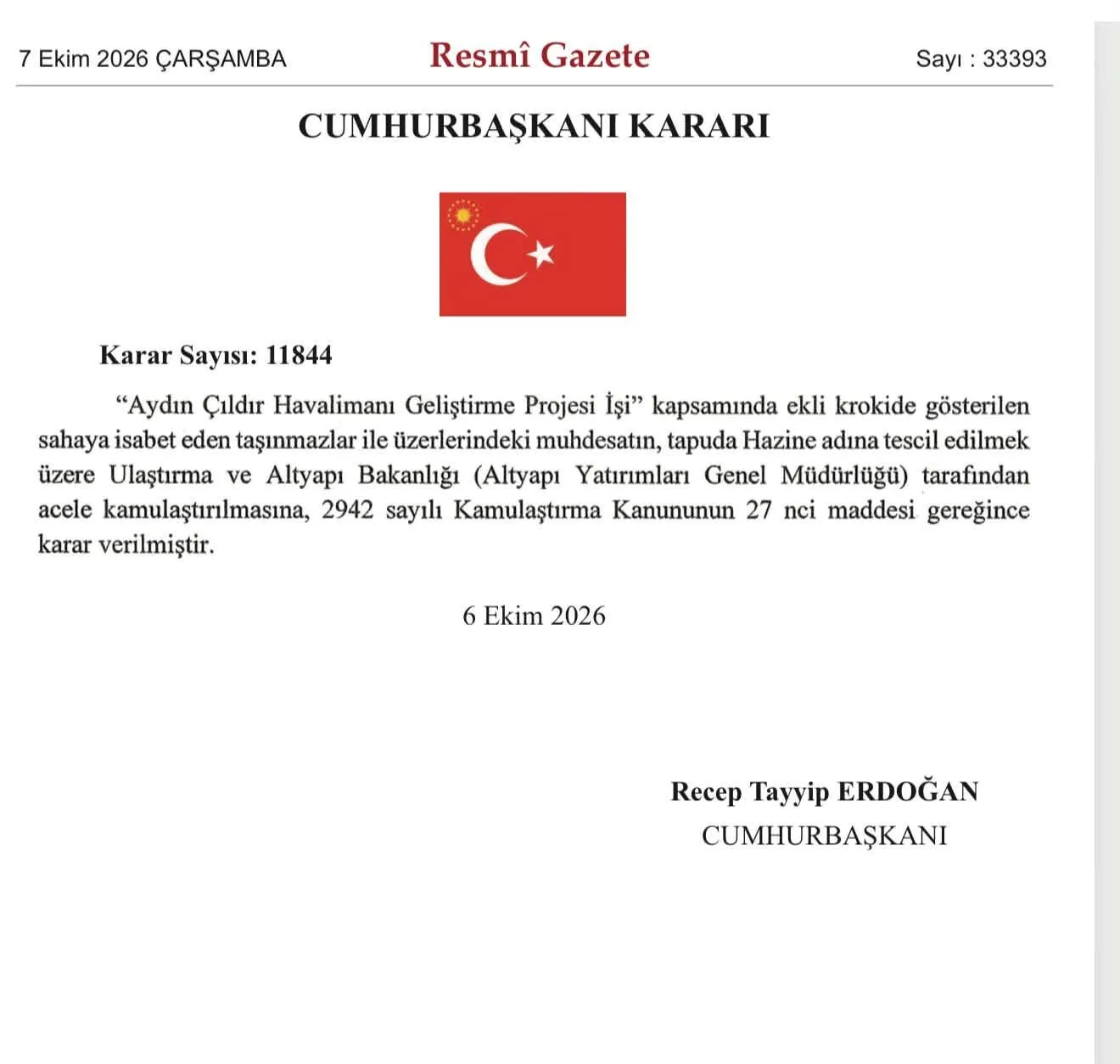 Aydin Cildir Havalimani Icin Kritik Karar Cumhurbaskani Erdoganin Imzasiyla Cikti Acele Kamulastirma Yapilacak 4