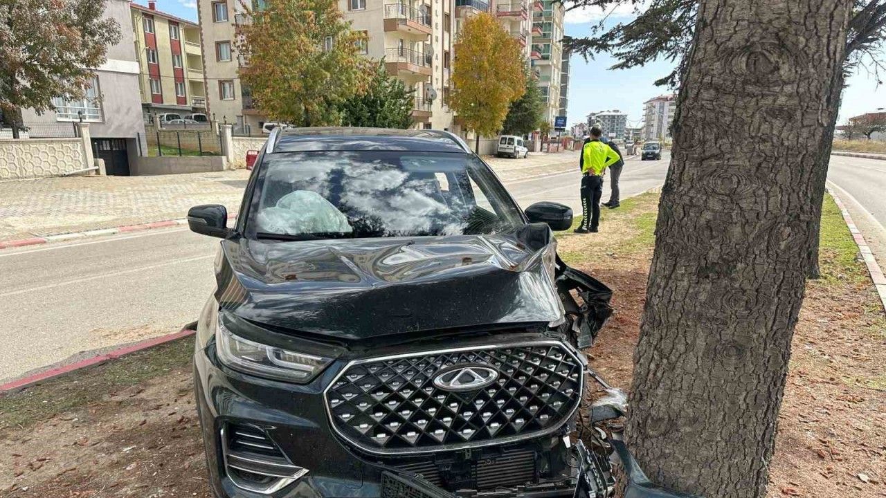 Araç ağaca çarptı: 2 yaralı