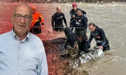 Cesedi bulunan yaşlı adamın sel sularına kapıldığı anlar kameralara yansıdı