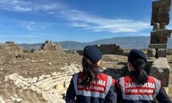 Antik kentte jandarma devriyesi