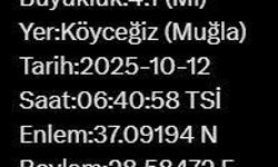 Muğla’da 4.1 büyüklüğünde deprem