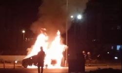 Park halindeki otomobil alevlere teslim oldu