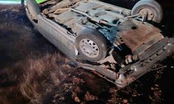 Takla atan otomobilin sürücüsü yaralandı