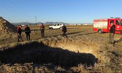 Dört metrelik çukura düşen keçi kurtarıldı