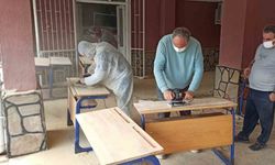 Elele veren idareci ve öğretmenler okullarını yeniliyor