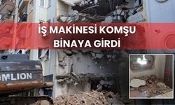 İş Makinesi Komşu Binaya Girdi