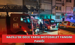Nazilli’de Gece Yarısı Motosiklet Yangını Paniği