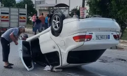 Takla Atan Otomobil Sürücüsü Yaralandı