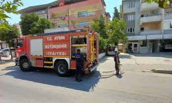 Apartman bahçesinde yangın!