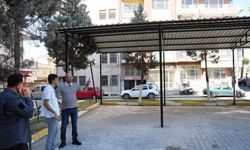 Germencik'te duraklara tente çalışması