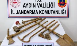 Çilek bahçesinde kaçak kazı baskını