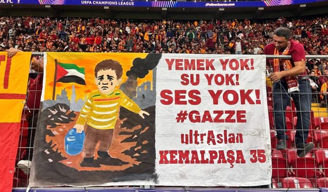 Galatasaray taraftarı, Filistin'e desteğini sürdürdü