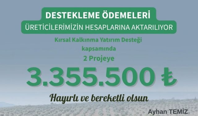 Aydın’da kırsal kalkınmaya 3 milyon TL destek