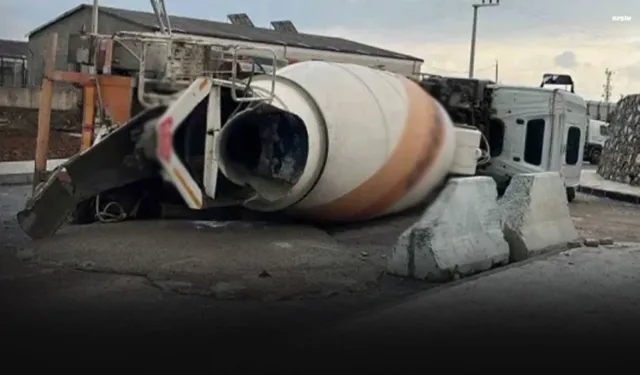 Devrilen beton mikserinin sürücüsü yaşamını yitirdi