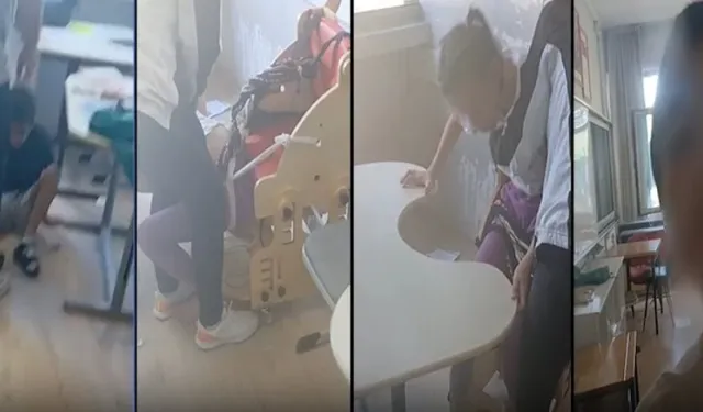 Otizmli öğrencileri sıralara bağlamışlar