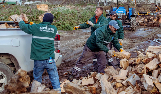 Kuşadası’nda Ağaç Atıkları İhtiyaç Sahiplerine Yakacak Oluyor