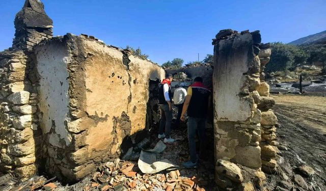 Bozdoğan'da yangın sonrası hasar tespiti başladı