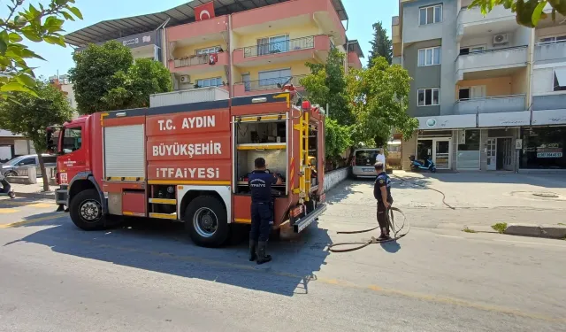 Apartman bahçesinde yangın!
