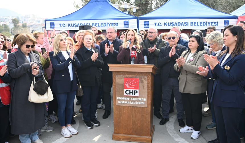 Nazlıaka’dan Kuşadası’ndaki dayanışma çadırına destek