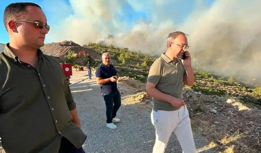 Didim AK Parti heyetinden yangın incelemesi