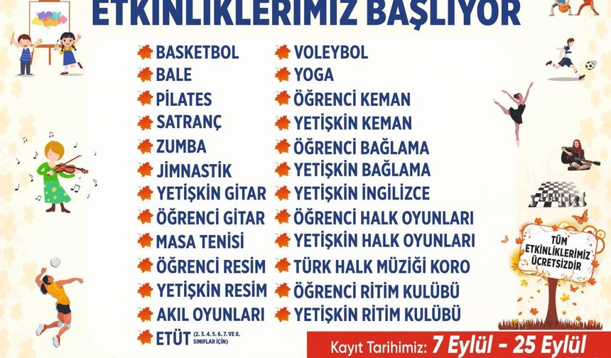 Büyükşehir'in güz dönemi etkinlikleri başlıyor